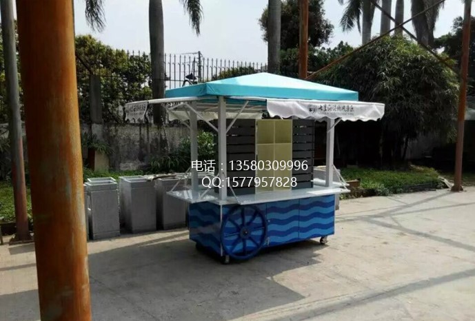 仿古木质售卖亭子|流动餐饮售货车  木质售卖车  流动售货车