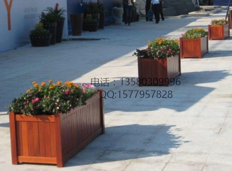园林景观花箱、塑木花箱、花箱厂家  园林花箱
