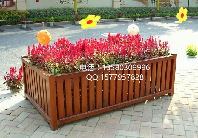 园林景观花箱、塑木花箱、花箱厂家  园林花箱