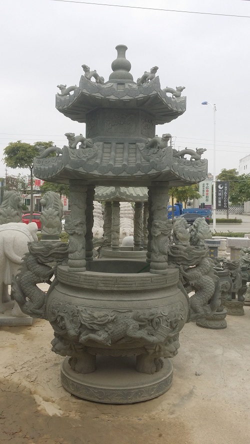 专业生产石刻香炉 寺庙双龙青石香炉 质量保证&nbsp;&nbsp;福建石雕&nbsp;&nbsp;惠安石雕