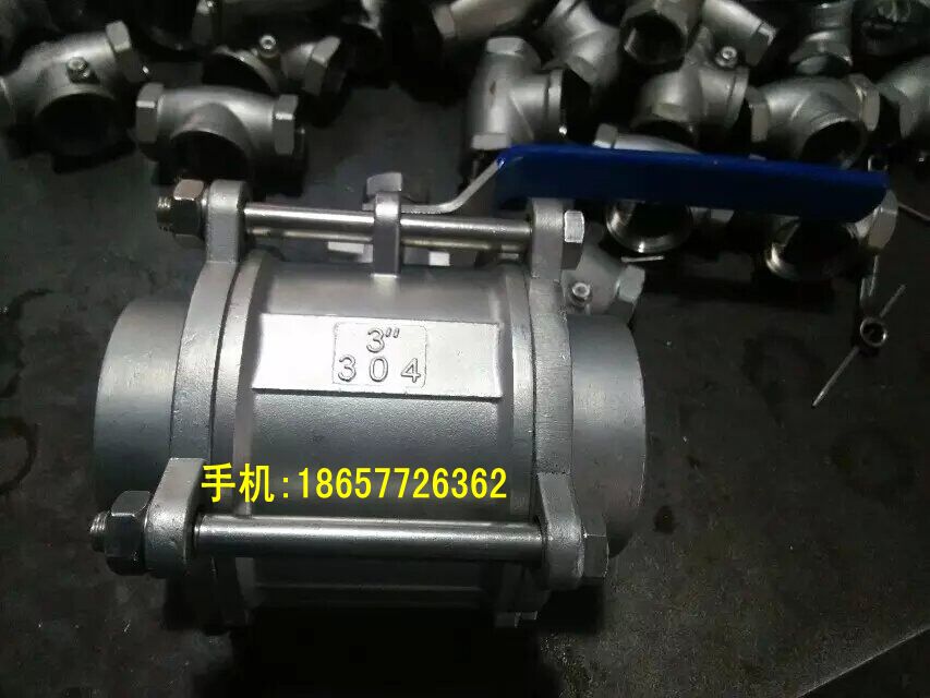 批发供应Q11F-16P/R不锈钢三片式对焊纹球阀、6分球阀  三片式焊接球阀  对焊球阀图片  6份丝扣球阀