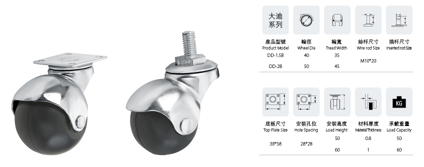 诺尔五金制品厂——口碑好的大迪系列轻型脚&nbsp;&nbsp;大迪系列轻型脚轮
