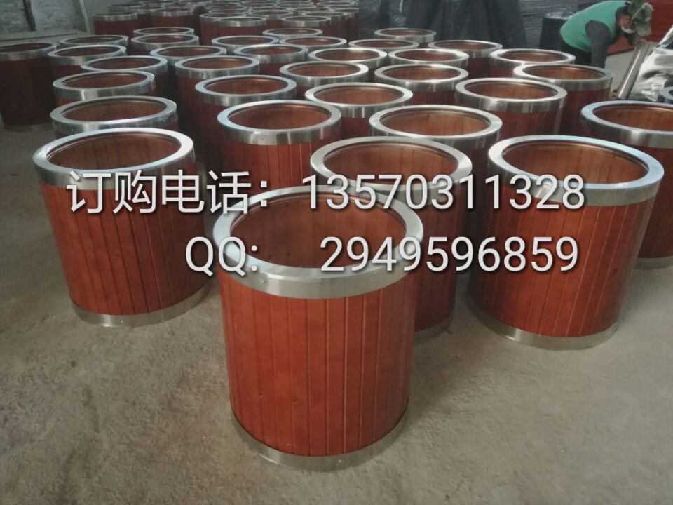 成都产地不锈钢花箱 成品不锈钢花盆木质花池