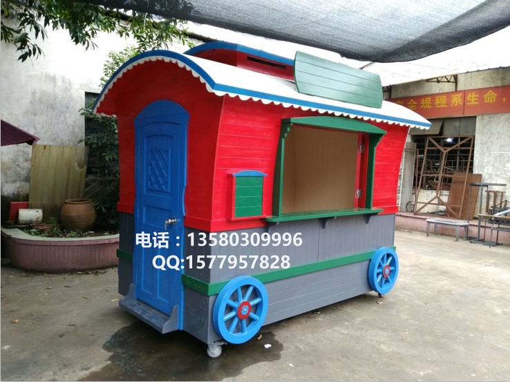 太原商业街售卖车 阳泉木制零售车 晋城花车  广场餐饮车