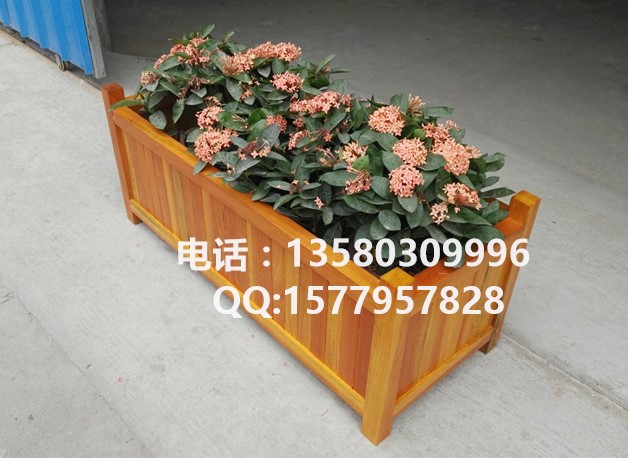 室外种植树池 防腐木花箱定做厂 种树花桶  花箱厂
