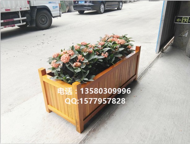 室外种植树池 防腐木花箱定做厂 种树花桶  花箱厂