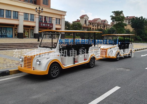 胜益汽油老爷车批发  11座内燃观光车  供应观光车厂家  楼盘接待观光车