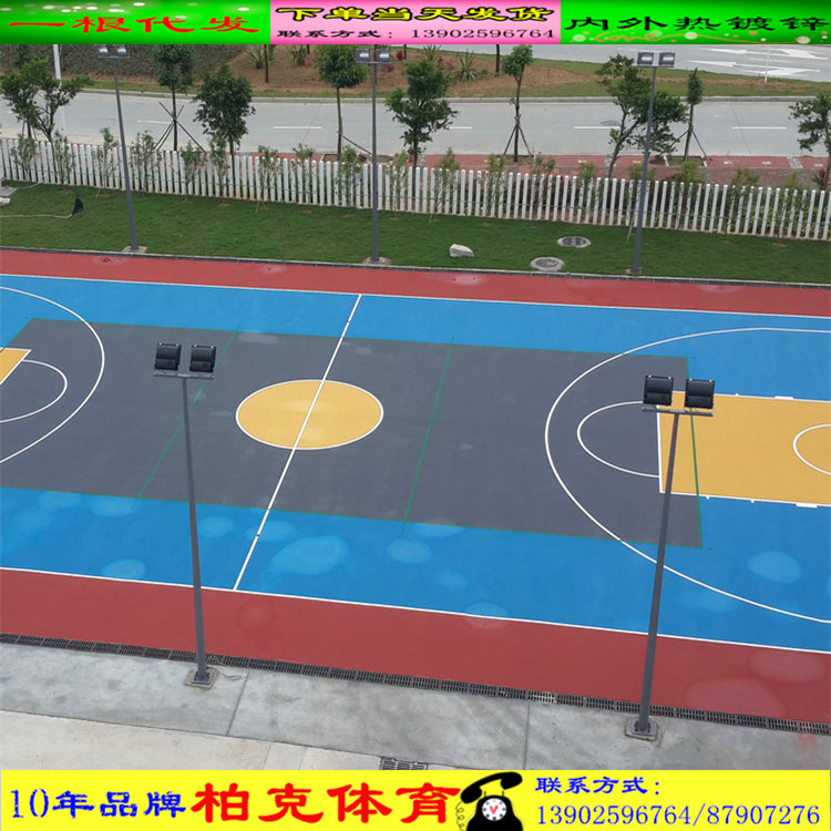 石排球场灯杆厂家专业篮球场照明设计安装  镀锌管制作  静电喷塑工艺