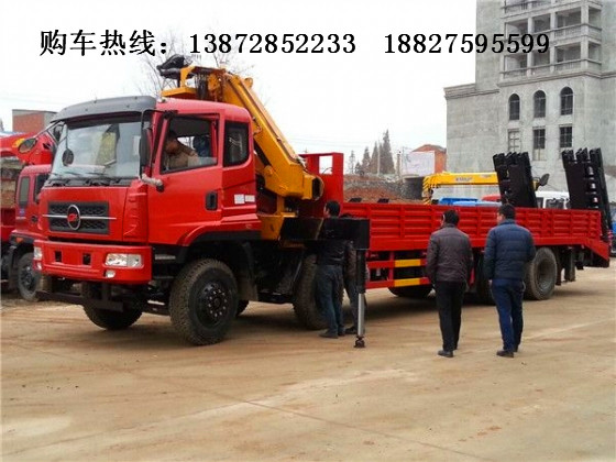 楚风前四后八平板带吊  楚风吊车  自备吊