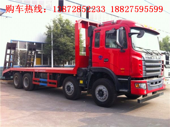 江淮前四后八平板运输车  江淮运输车  拖挖机的平板  挖机拖板车
