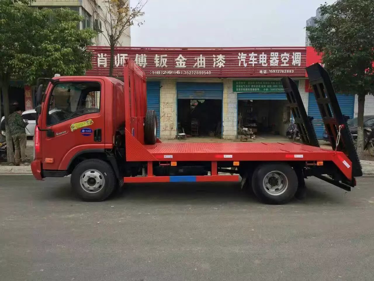 国五平板运输车  国五挖机拖板车  国五平板车价格  程力平板车