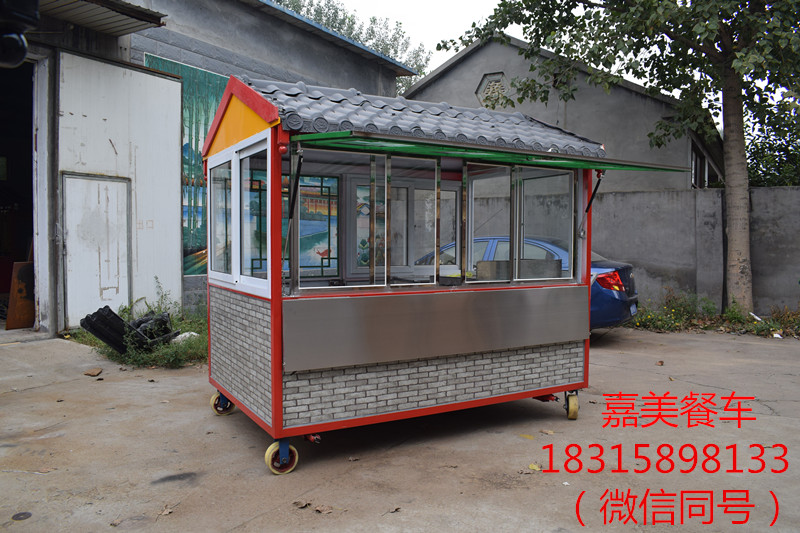 电动四轮餐车 多功能小吃车 电动小吃车