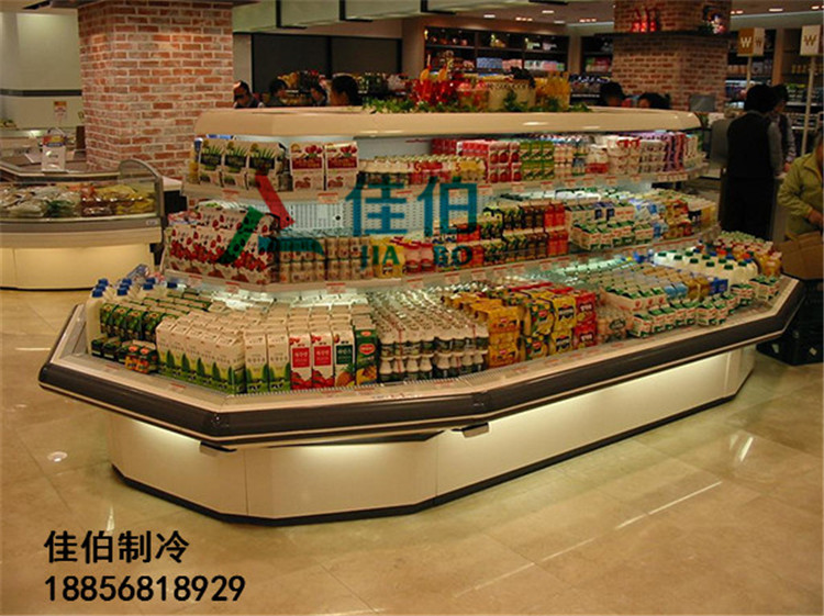 超市环形岛柜，超市新款豪华环形风幕柜  水果保鲜柜  超市冷柜  超市饮料冷藏柜