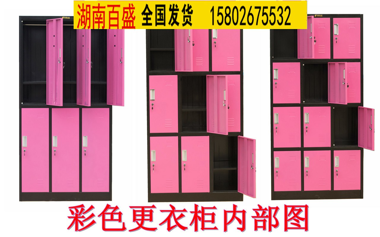 郴州储物柜钢制储物柜定做_长沙锐源家具  铁皮衣柜厂家  两门储物柜  二门储物柜