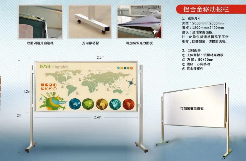 厂家定制长期供应多功能展板宣传栏  宣传栏型材  开启边框制作