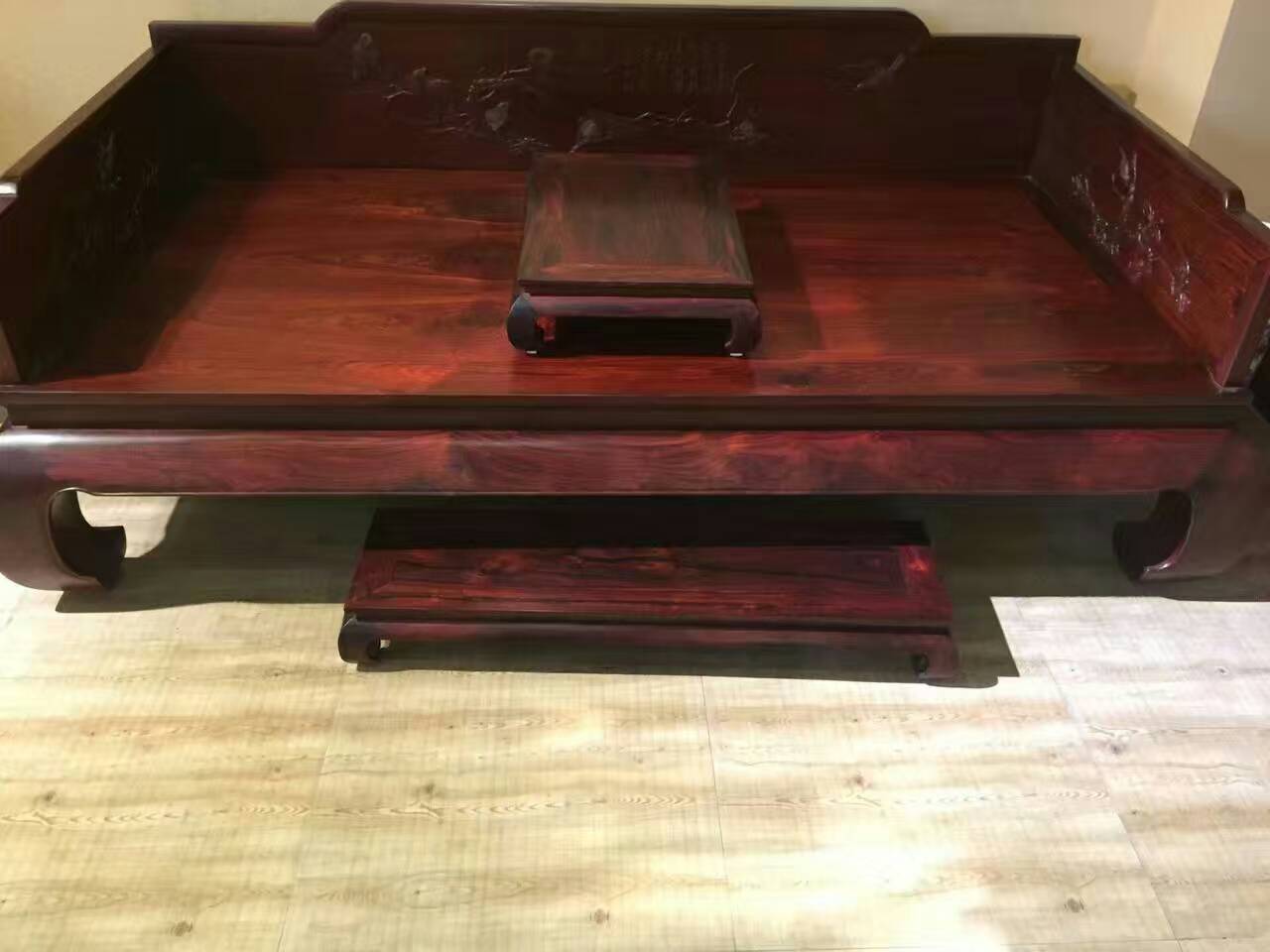 雍王府红木  古典花鸟罗汉床 缅甸花梨木&nbsp;&nbsp;东阳红木家具