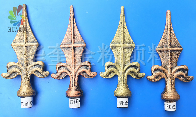 铁艺黑色底漆表面喷刷铜金粉仿古制作教程  铁艺铜金粉