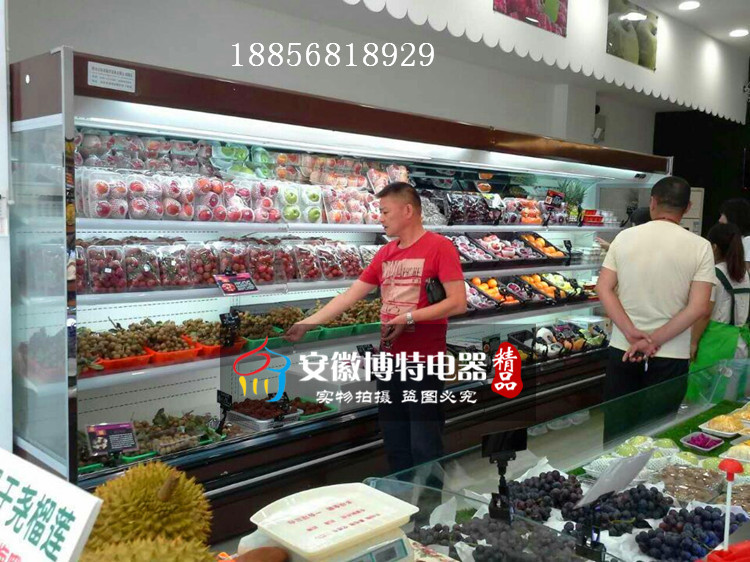 超市水果风幕柜厂家，定做水果保鲜展示柜  水果保鲜柜  定做风幕柜