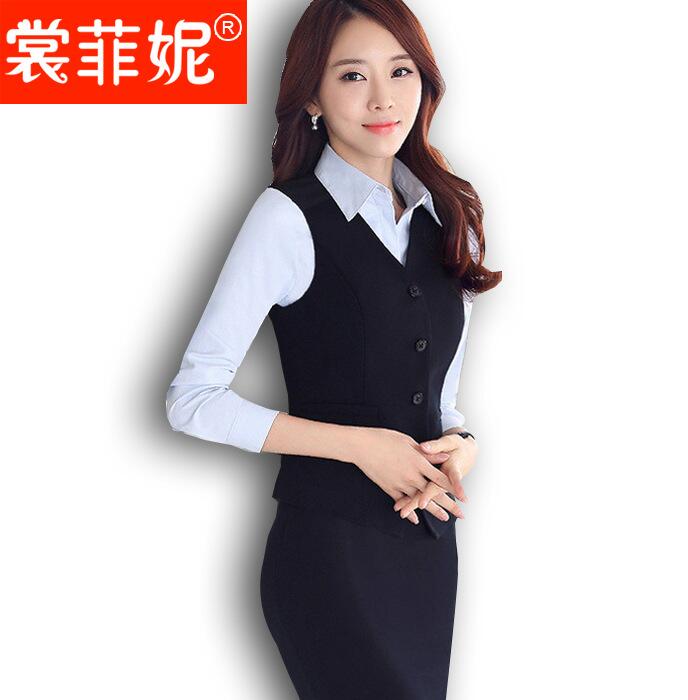 春秋女士正装修身上班马甲酒店前台工作服