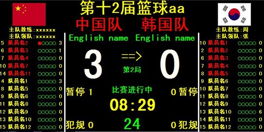 多种球类比赛计时记分系统  各种球类比赛  数码计分牌  24秒牌