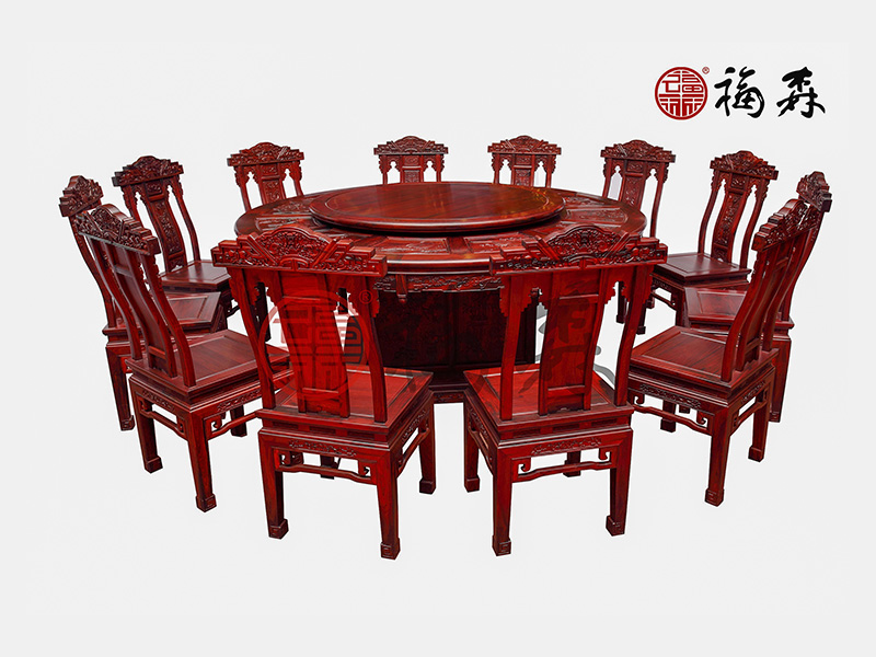 山东家具_供应福森红木物超所值的红木圆餐  红木圆餐桌13件套  红木家具