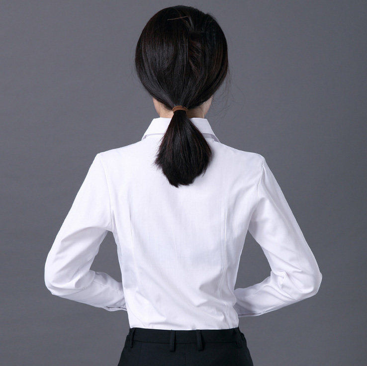 春秋V领女式衬衫韩版修身职业衬衫  韩版女衬衫  职业女衬衫