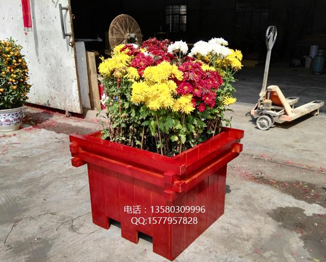 道路外摆花箱 落地实木花箱 景观木花槽  落地花箱