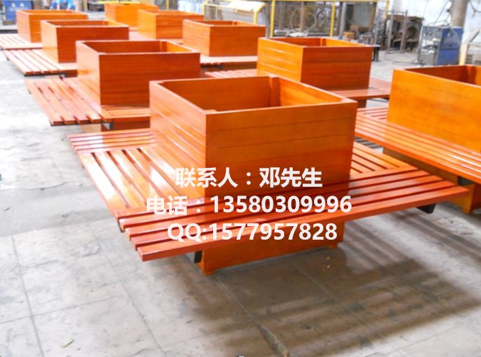 花箱座凳 室外花箱围椅 防腐木花桶定制