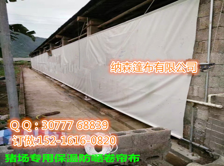 专业订做牛场卷帘布，猪场窗帘布，羊场保暖布