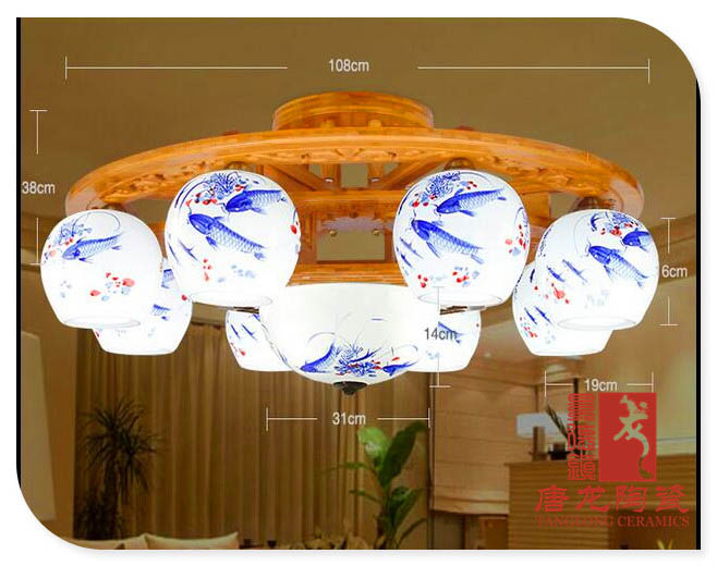 景德镇陶瓷灯饰灯具 仿古吸顶灯 客厅灯餐厅灯 订做  陶瓷灯具订制  陶瓷灯具厂家  陶瓷灯具价格