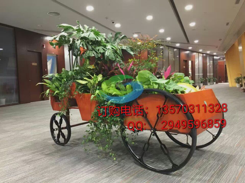 香港旅游景区花车 商业街移动木花车防腐木花车花架