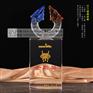 武汉长沙劳动模范水晶奖杯，刻字水晶奖杯