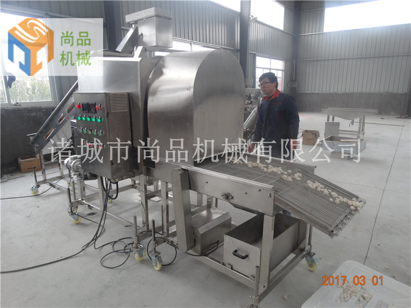 可移动 山西专业无骨鸡柳上粉机 食品裹衣机
