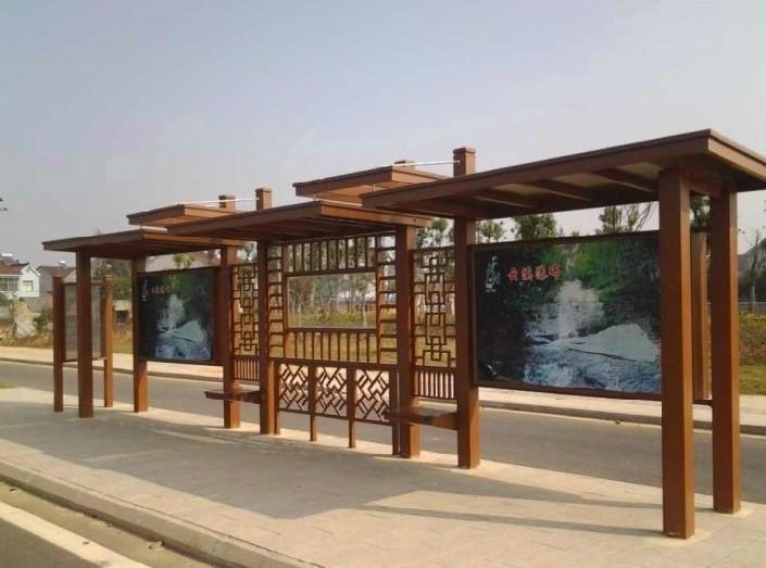 厂家大量供应各类公交候车亭 仿古公交站台 可定制  仿古候车亭