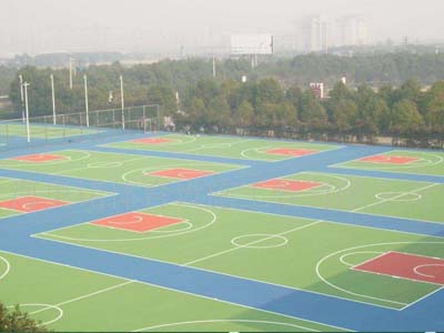 EPDM塑胶球场重庆拂浩体育设施专供|e  塑胶篮球场