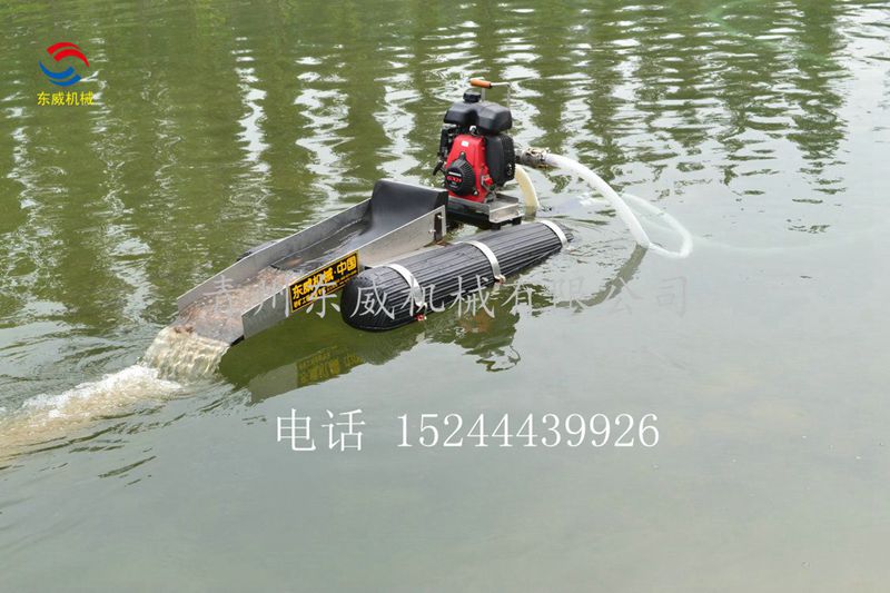 山东高压水泵抽取小型淘金船东威机械采用虹吸式泵枪&nbsp;&nbsp;山东淘金船&nbsp;&nbsp;淘金船厂家