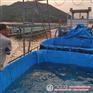 广州防水帆布加工户外泳池 防渗水涂层布蓄水帆布鱼池