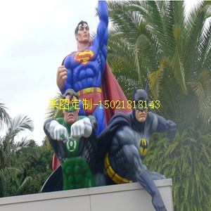 定制 玻璃钢超人雕塑 卡通雕塑 动漫主题雕塑摆件  玻璃钢雕塑  玻璃钢卡通雕塑