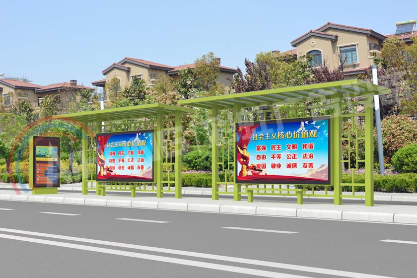 港湾式公交候车亭,农村公交站台,广告路名牌制作 智能电子站牌