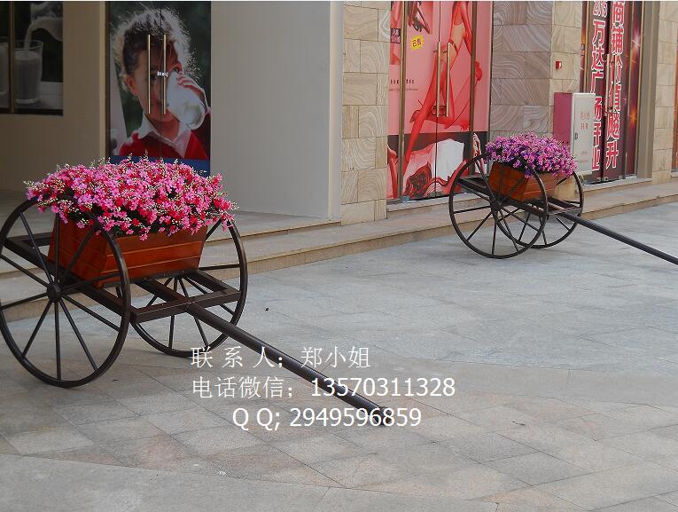 甘肃景观工程项目花车 防腐碳化实木花车花箱 防腐木花车 实木花箱