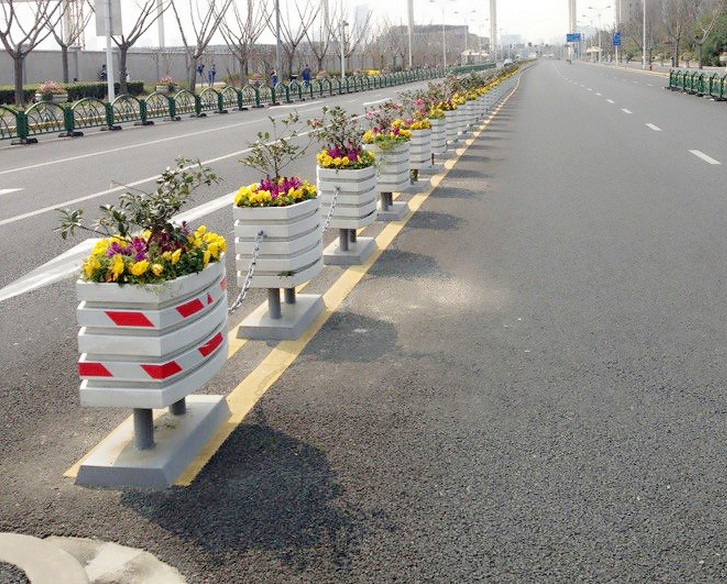 优质PVC微发泡花箱 塑木道路花箱 隔离带花槽  PVC花箱  塑木花箱