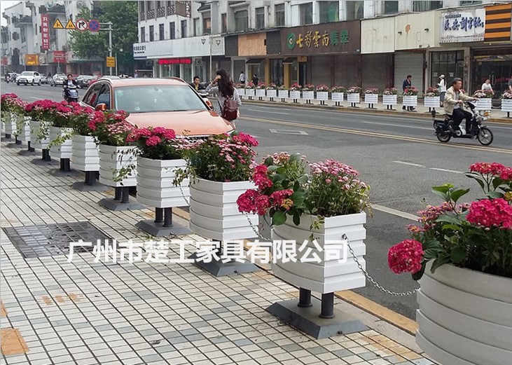 道路景观PVC花箱 户外园林绿化弧形花箱 木塑花槽  园林花箱