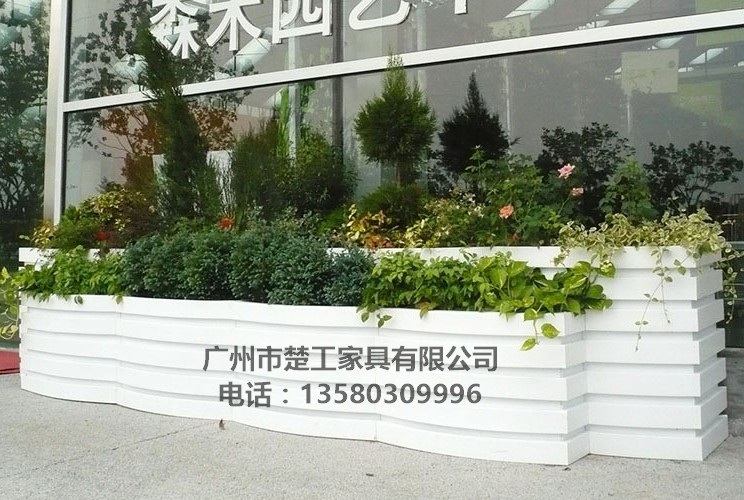 马槽道路隔离护栏花箱 PVC交通道路花箱 小区花池  PVC花箱  道路木塑花坛