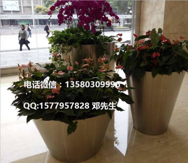 供应玻璃钢户外花钵 园林花池定制 玻璃钢花槽  玻璃钢花盆