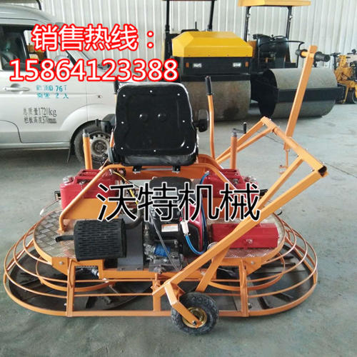 高效率双圆盘混凝土地面抹光机沃特座驾式抹平机图片  座驾式汽油抹子  驾驶型水泥抹子  双磨盘收光机