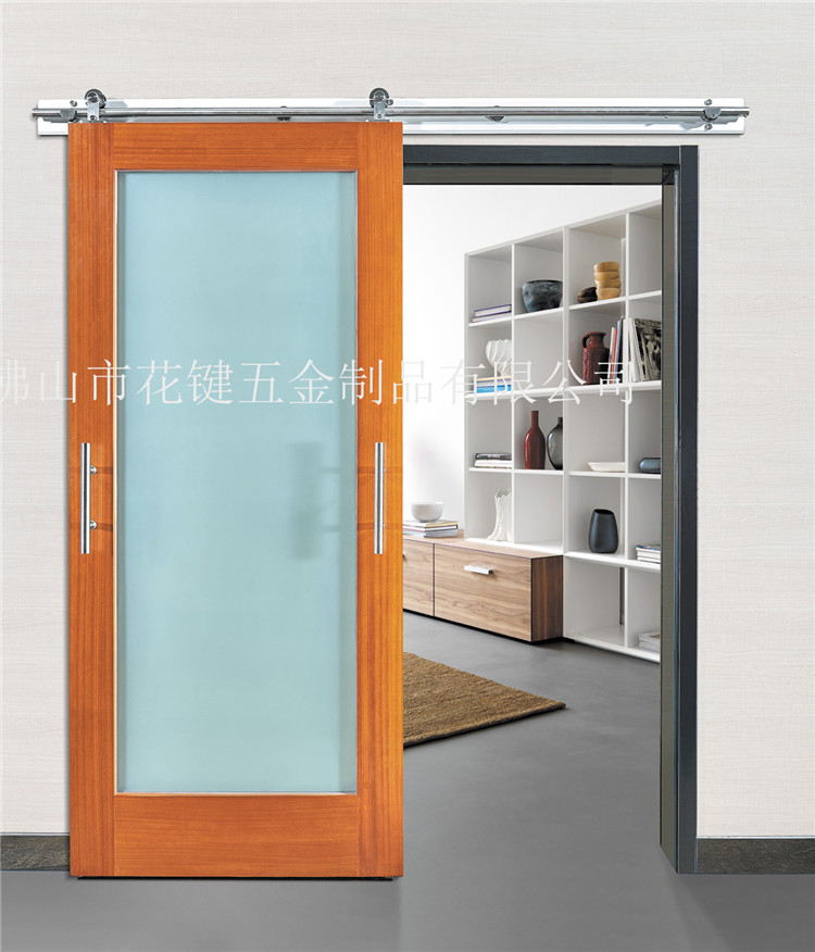 缓冲木门滑轮家居装饰静音谷仓门滑轮15C不锈钢滑轮  带缓冲移门吊轮