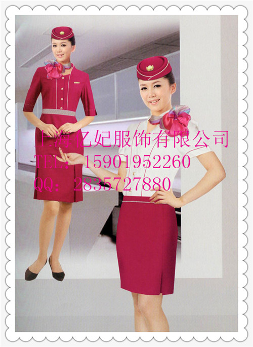 空姐衬衫裙子夏季工作服，空姐衬衣订制  女士短袖衬衫