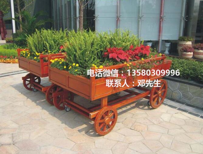 供应防腐木花车 广场装饰花车 陈美景观花车