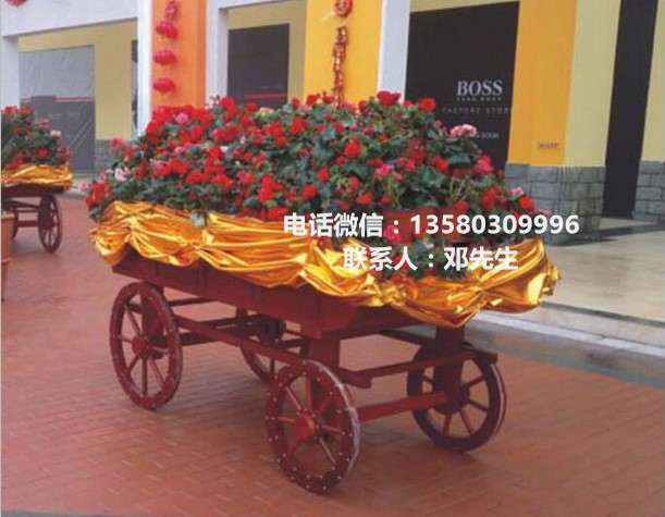 供应防腐木花车 广场装饰花车 陈美景观花车