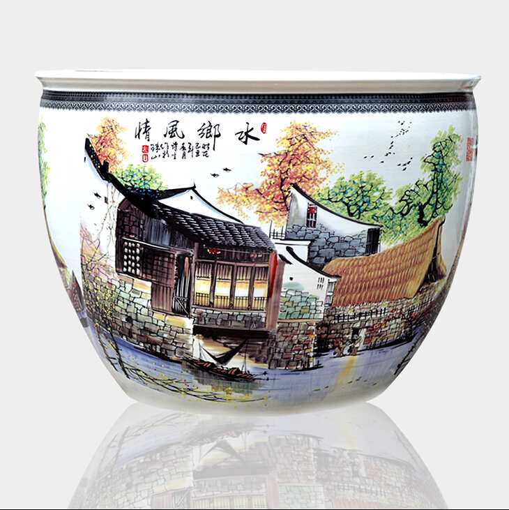 景德镇陶瓷大缸镇宅招财装饰摆件 镇宅陶瓷大缸 陶瓷大缸定做